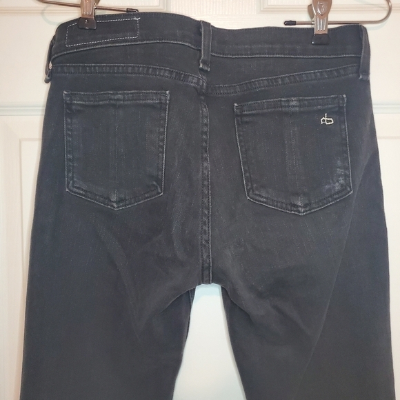 RAG & BONE Stretch Skinny Jeans Black w/ Holes Distressed 27 - Picture 8 of 14